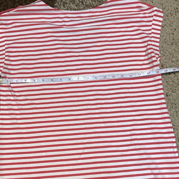 Thyme Maternity Pink and White Striped Short Sleeve Tee - Picture 8 of 9